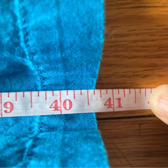 Bechamel bright blue embroidered square neck short sleeve summer peasant dress L - Picture 15 of 16